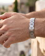 Beckett Bracelet Homme – Bracelet en Acier Inoxydable Motif Piqué Fermoir Pression