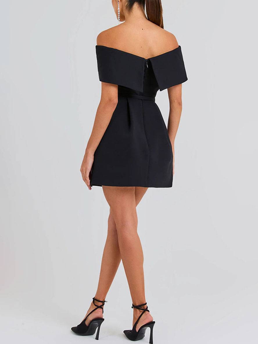 Victoria Women's Cocktail Dress – Boat Neck Skater Dress with Elegant Cut
