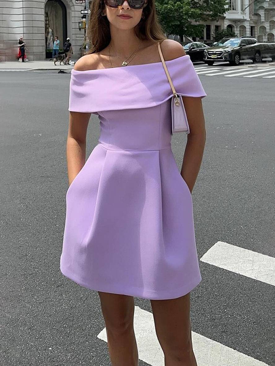 Victoria Women's Cocktail Dress – Boat Neck Skater Dress with Elegant Cut