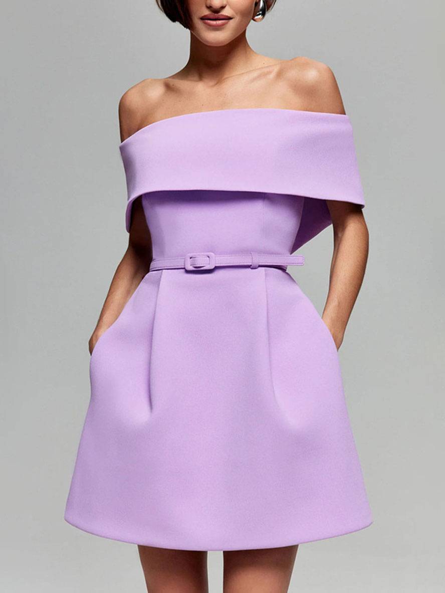 Victoria Women's Cocktail Dress – Boat Neck Skater Dress with Elegant Cut