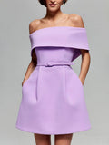 Victoria Women's Cocktail Dress – Boat Neck Skater Dress with Elegant Cut