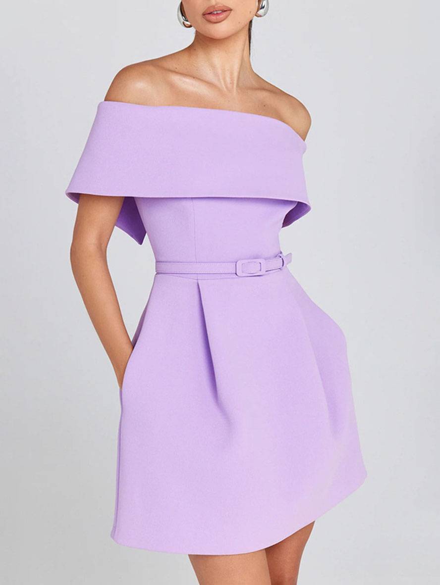 Victoria Women's Cocktail Dress – Boat Neck Skater Dress with Elegant Cut