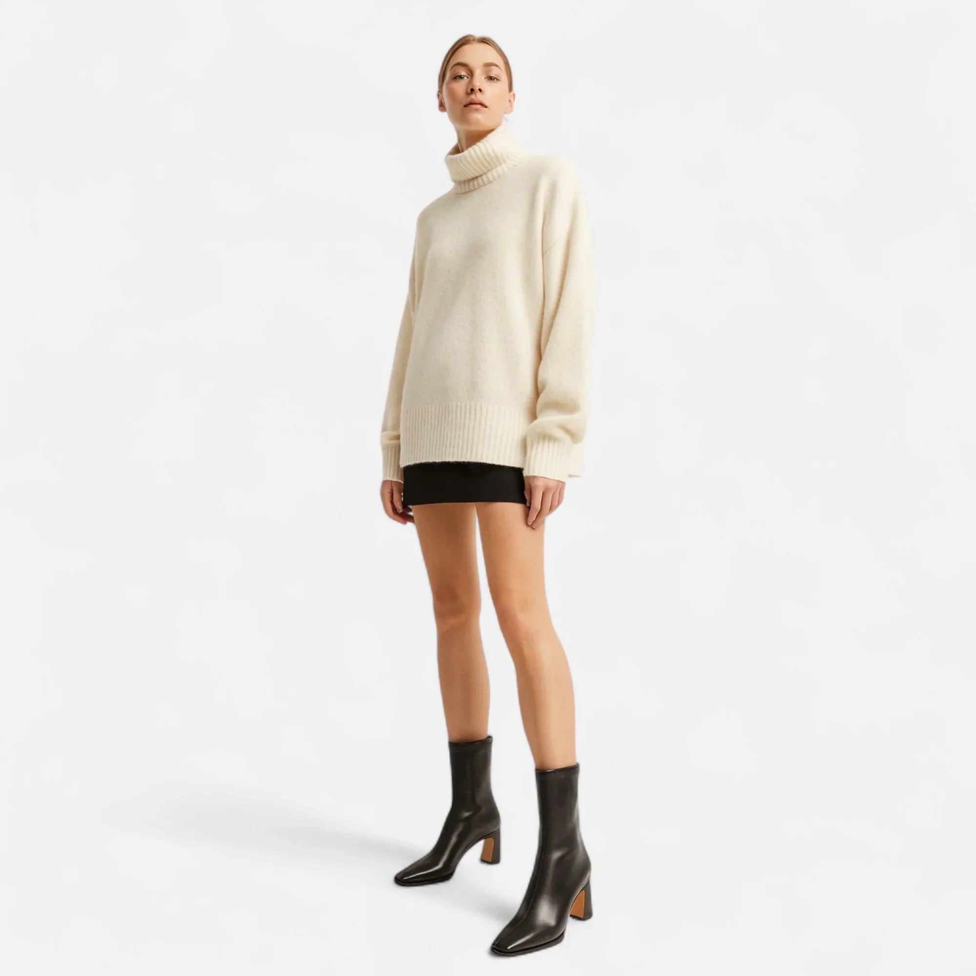 Grace Bottines Femme – Bottines à Talon Bloc avec Bout Carré et Doublure Confortable