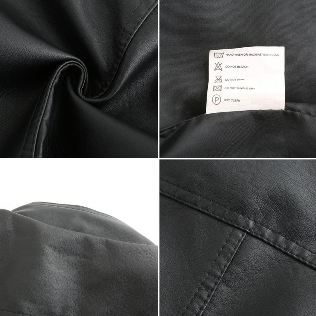 Avery Women's Leather Jacket – Stylish Stand-Up Collar Jacket with Zipper & Timeless Style