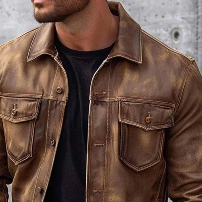 James Men's Vintage Jacket – Elegant and Durable Leather Jacket with Timeless Style