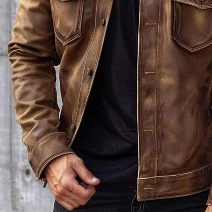 James Men's Vintage Jacket – Elegant and Durable Leather Jacket with Timeless Style