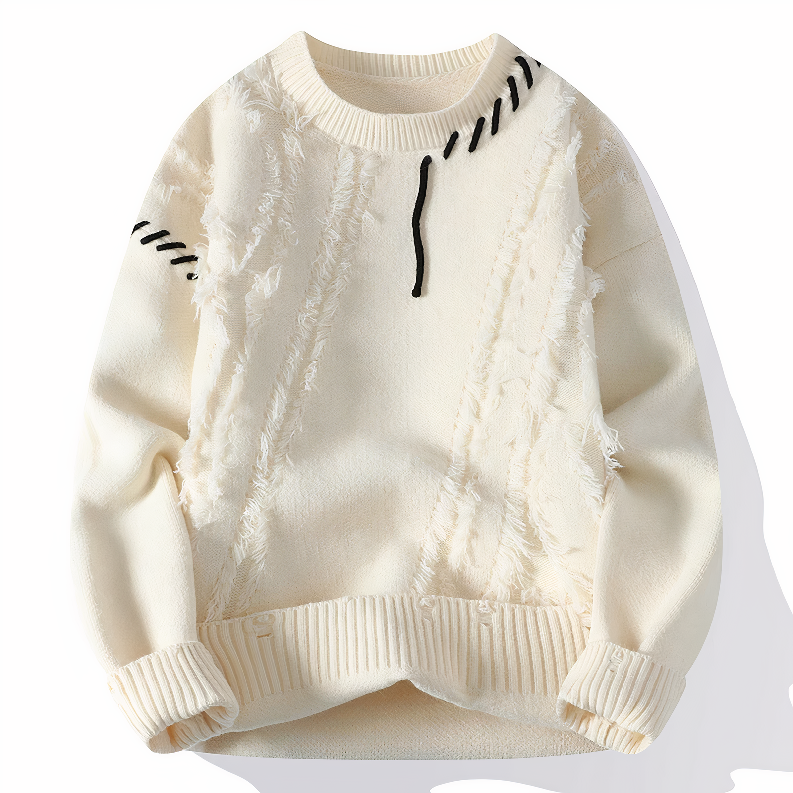 Julien Men's Sweater – Soft Knit Patchwork Sweater, Modern Style for Autumn & Winter