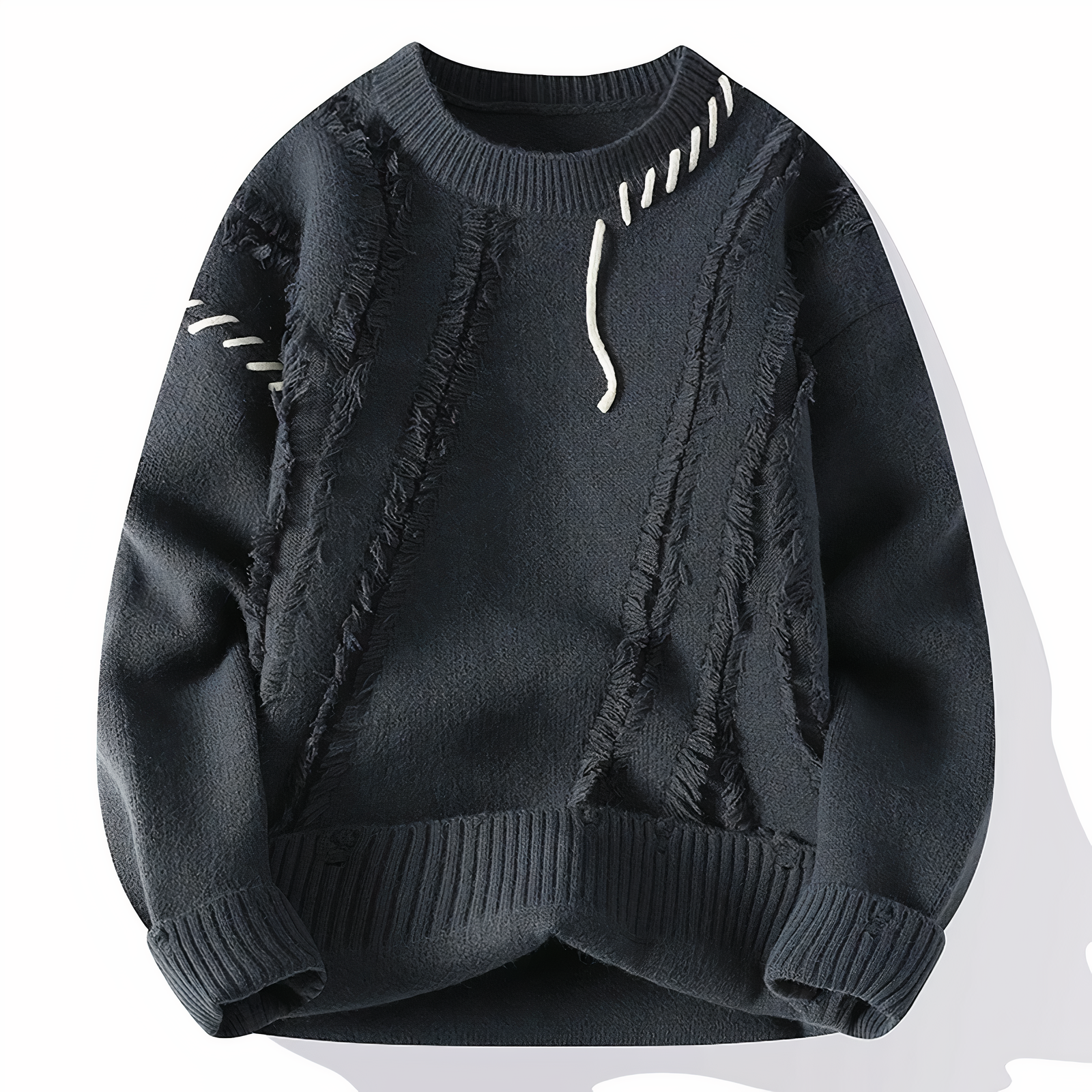 Julien Men's Sweater – Soft Knit Patchwork Sweater, Modern Style for Autumn & Winter
