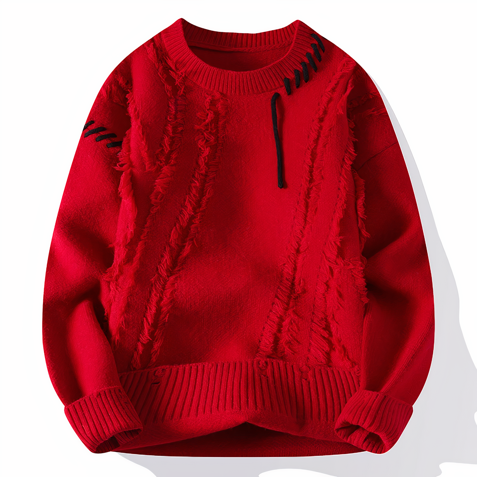 Julien Men's Sweater – Soft Knit Patchwork Sweater, Modern Style for Autumn & Winter