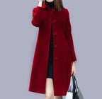 Jennifer Manteau Femme Élégant – Manteau Long Classique avec Col Chic, Boutons & Coupe Confortable