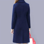 Jennifer Manteau Femme Élégant – Manteau Long Classique avec Col Chic, Boutons & Coupe Confortable
