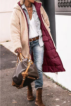Élodie Manteau Femme Réversible – Veste Chaude Élégante à Double Style pour l’Hiver