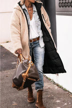 Élodie Manteau Femme Réversible – Veste Chaude Élégante à Double Style pour l’Hiver
