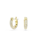 Aurora Boucles d'Oreilles Femme – Créoles Plaquées Rhodium Pavées de Cristaux Transparents