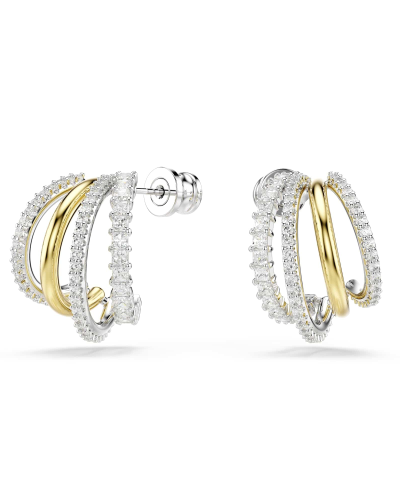 Giselle Orecchini Donna – Cerchi Multipli Bicolore Zirconia Taglio Rotondo e Quadrato
