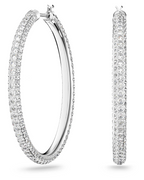 Savannah Women's Earrings – Elegant Rhodium-Plated Hoops Paved with Crystals