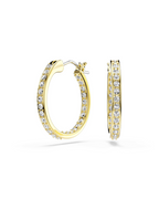 Elise Women's Earrings – Rhodium-Plated Hoops Paved with Clear Crystals