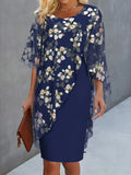 Lucy Chiffon Dress for Women – Elegant Floral Dress with Flowy Cut and Light Veil