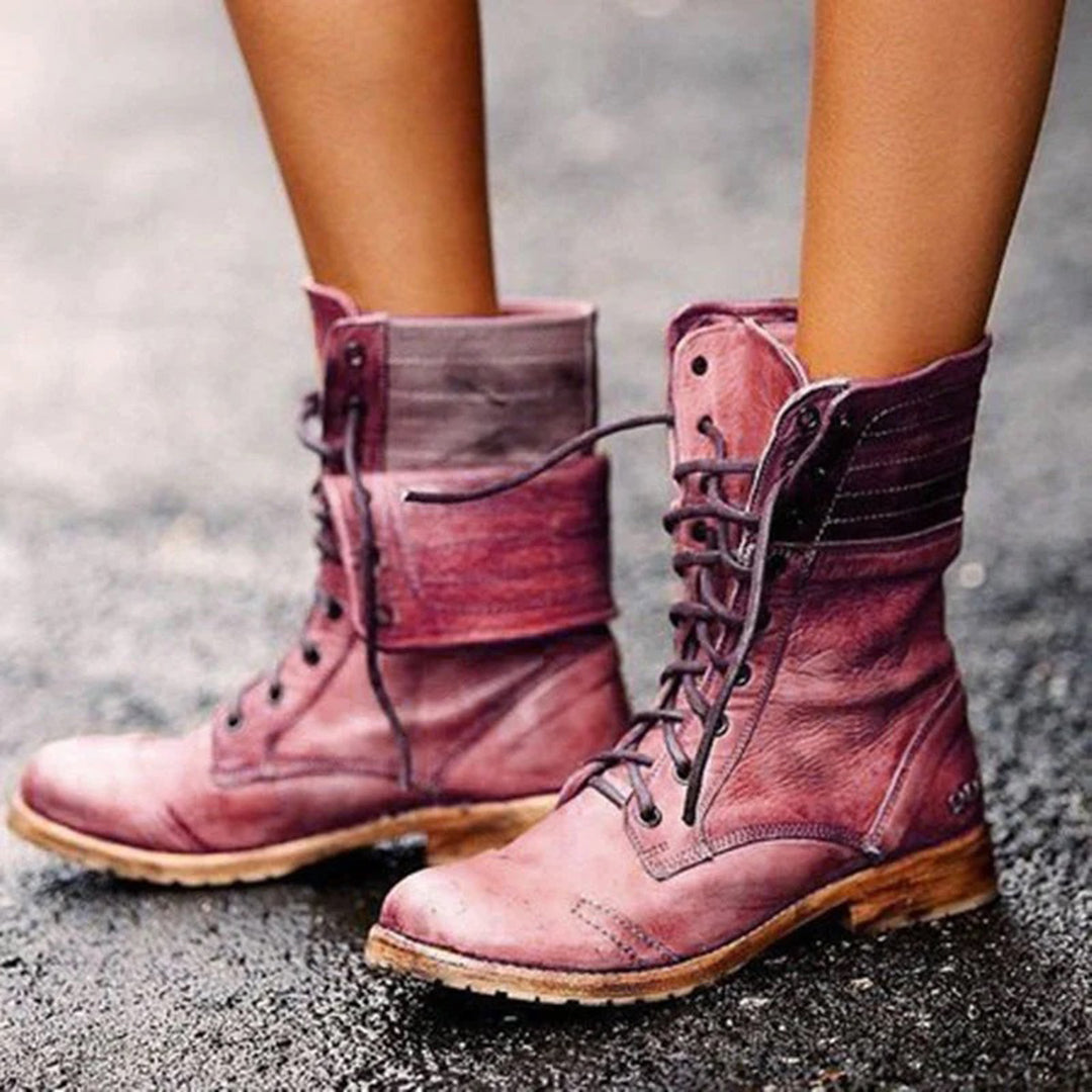 Brooke Bottines Femme – Bottines à Lacets en Cuir Élégantes & Confortables au Style Moderne
