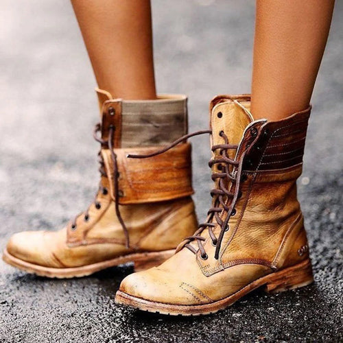 Botines Brooke para mujer – Botines de cordones de cuero elegantes y cómodos con estilo moderno