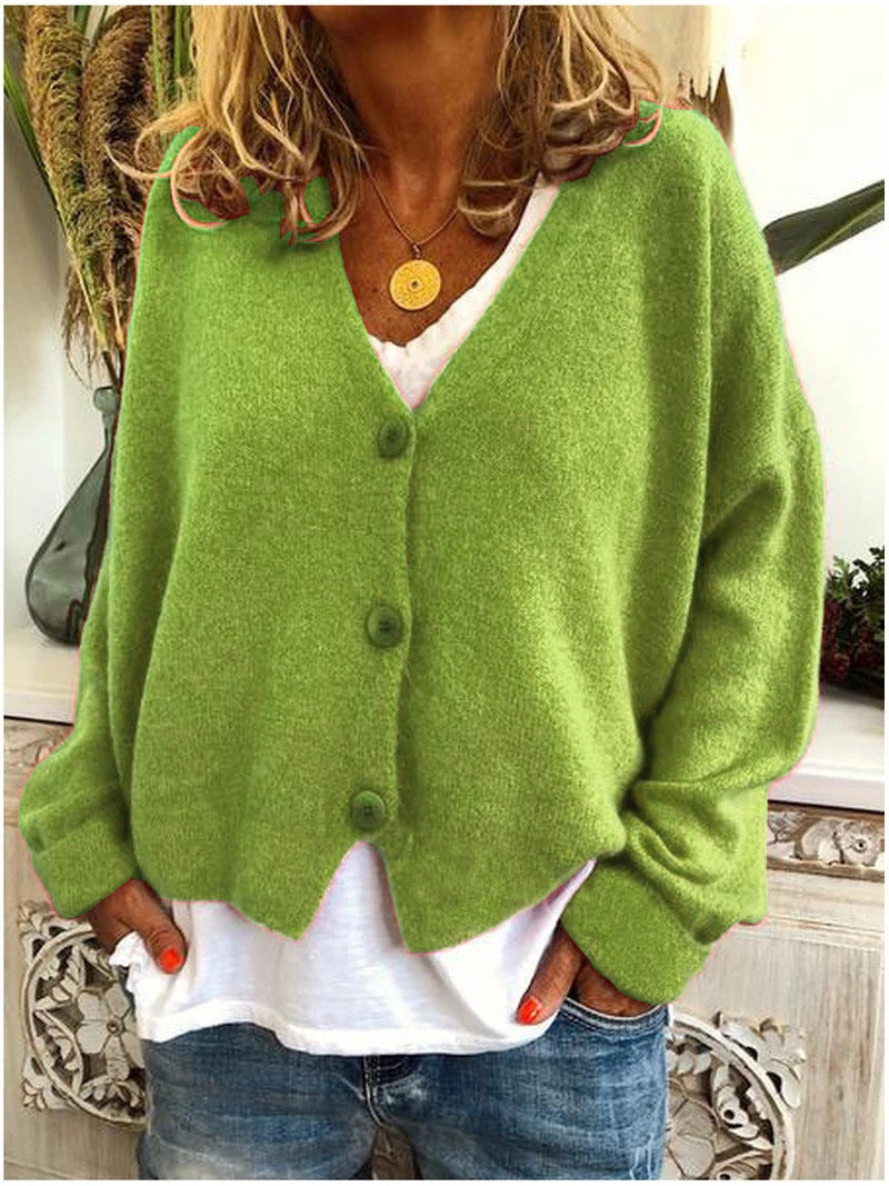 Inès Gilet Femme – Cardigan en Maille Douce avec Col V Élégant & Coupe Confortable