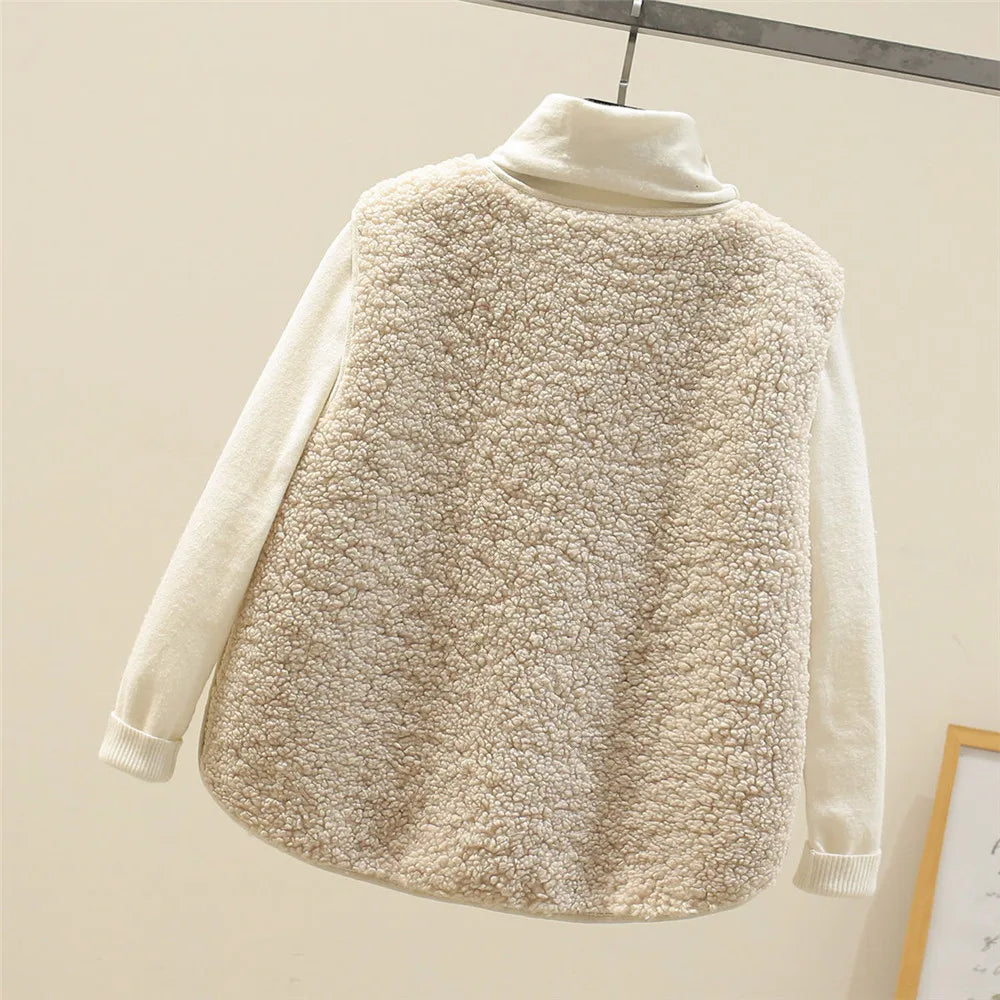 Isabella Gilet Femme Sans Manches – Gilet Sherpa Chaud et Léger Effet Laine de Mouton