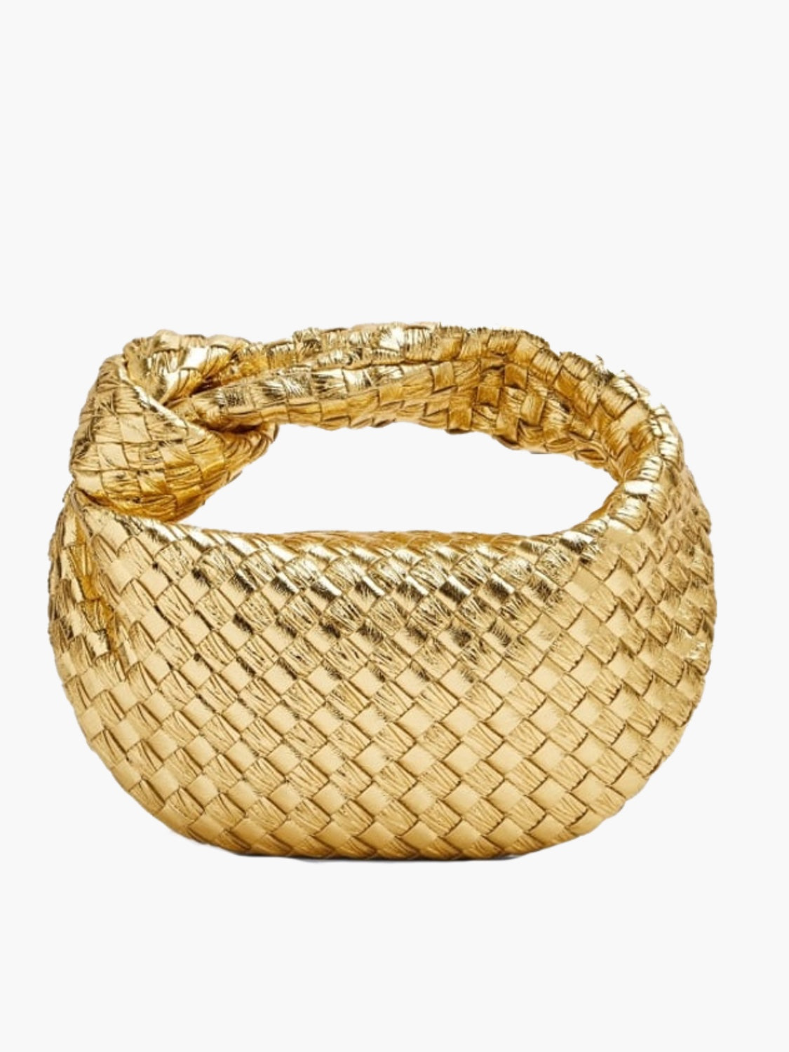 Olivia Sac Mini Tressé Femme – Sac Élégant Effet Métallisé avec Design Tissé Moderne