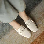 Selora Mocassins Femme Mary Jane – Chaussures en Cuir Véritable avec Talon Épais et Confort Optimal