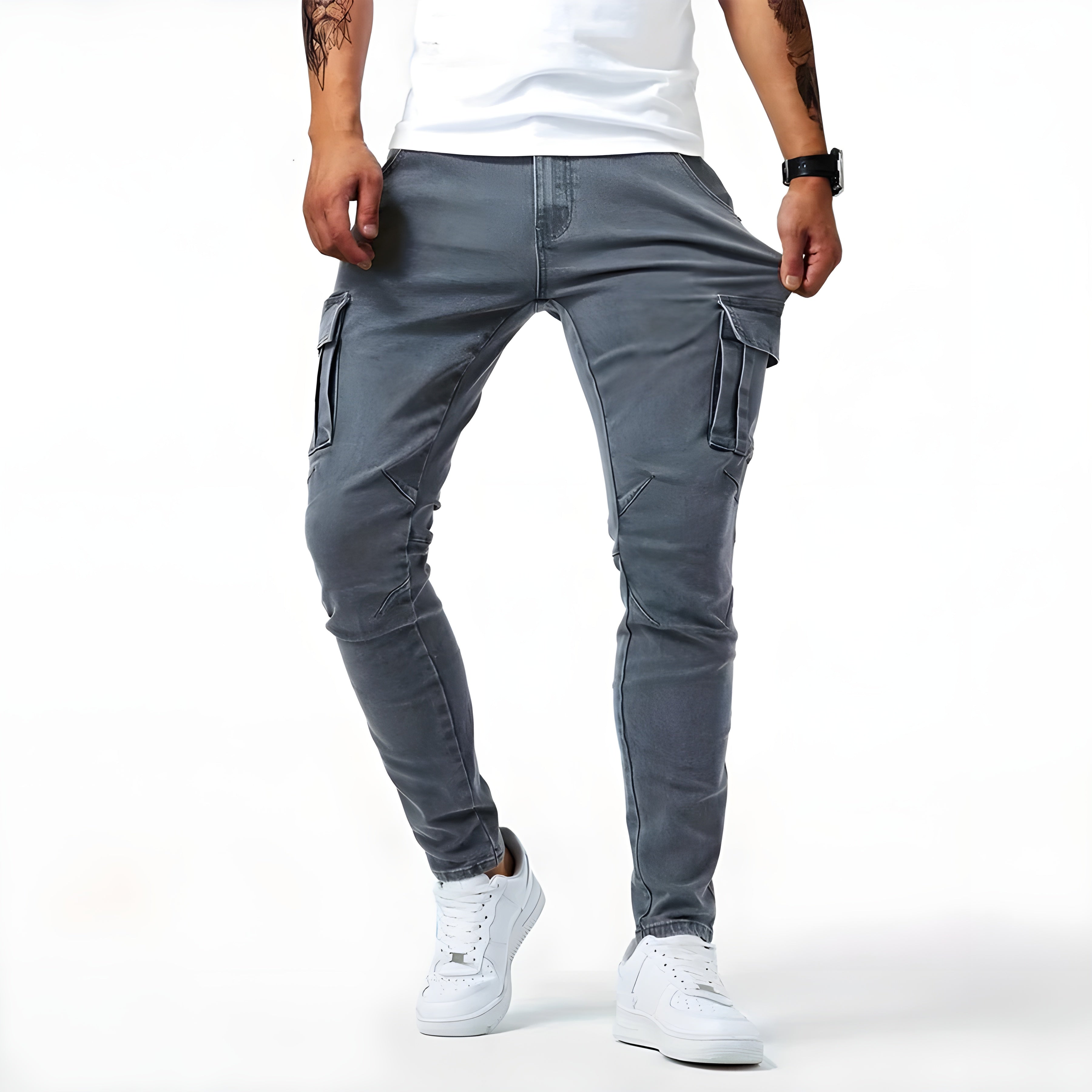Men's Jake Cargo Trousers – Modern Stretch Jeans with Slim Fit & Functional Pockets