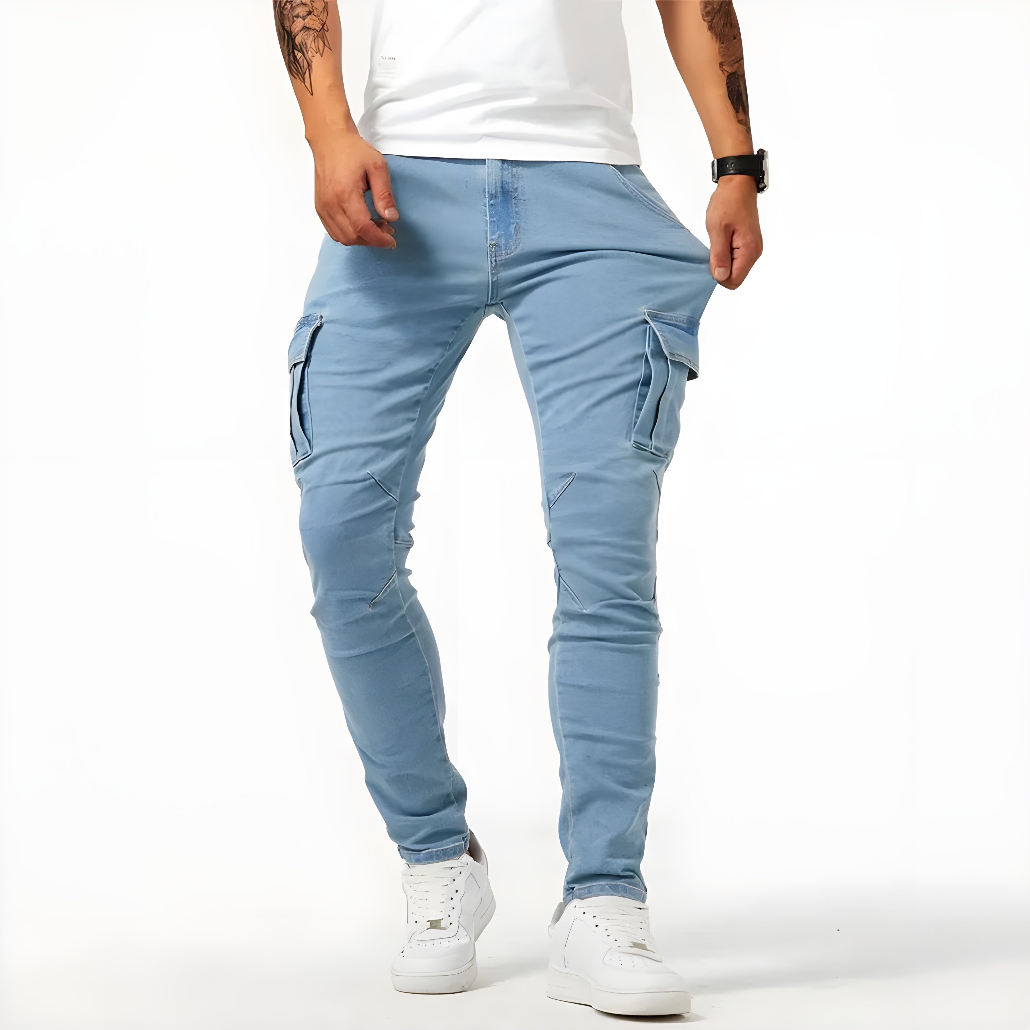 Men's Jake Cargo Trousers – Modern Stretch Jeans with Slim Fit & Functional Pockets