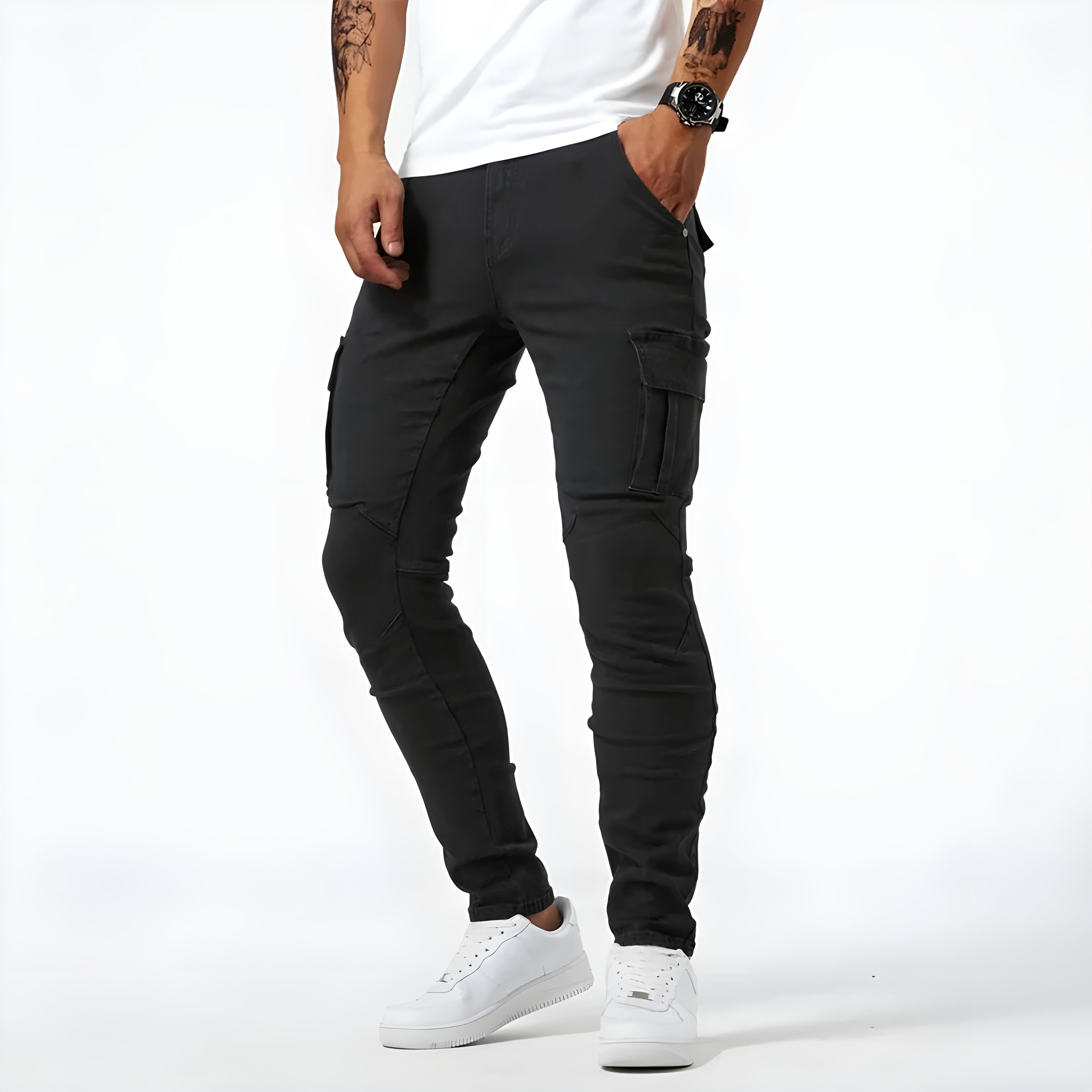 Men's Jake Cargo Trousers – Modern Stretch Jeans with Slim Fit & Functional Pockets