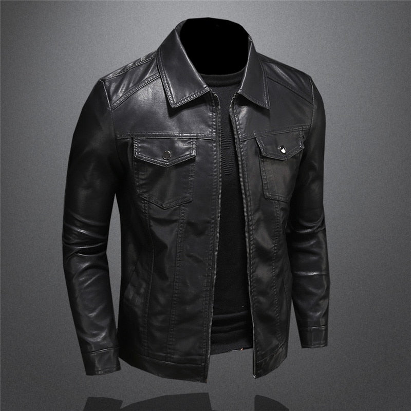 Nathaniel Men's Leather Jacket – Elegant Premium Leather Blouson with Timeless Cut