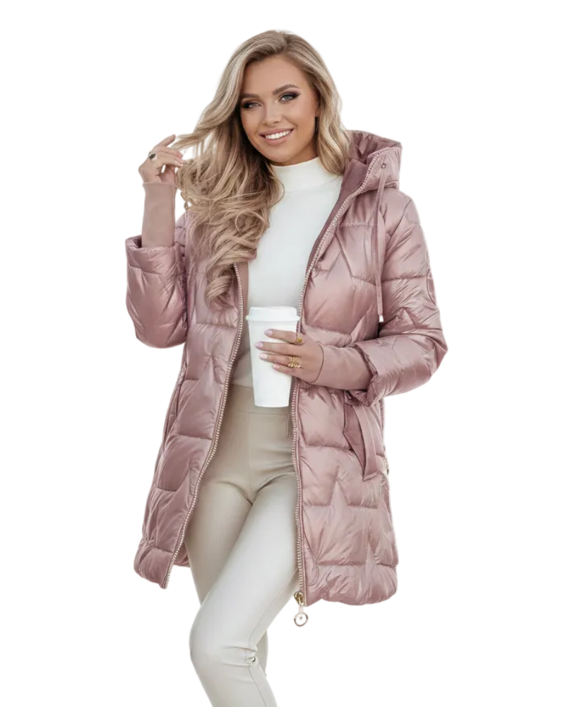 Amanda Women's Winter Coat – Stylish Jacket with Hood, Pockets & Button Closure