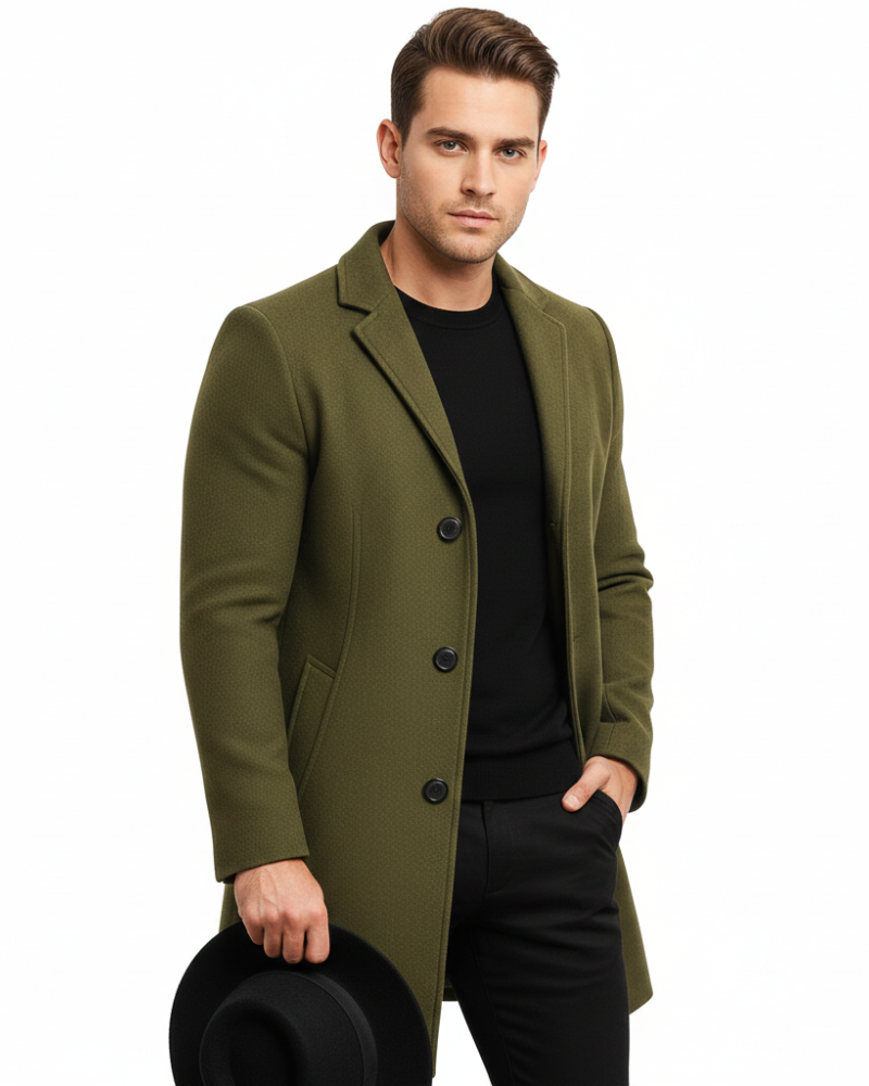 Corvin Manteau d'Hiver Homme – Manteau Long Coupe-Vent avec Boutonnage Classique et Style Élégant