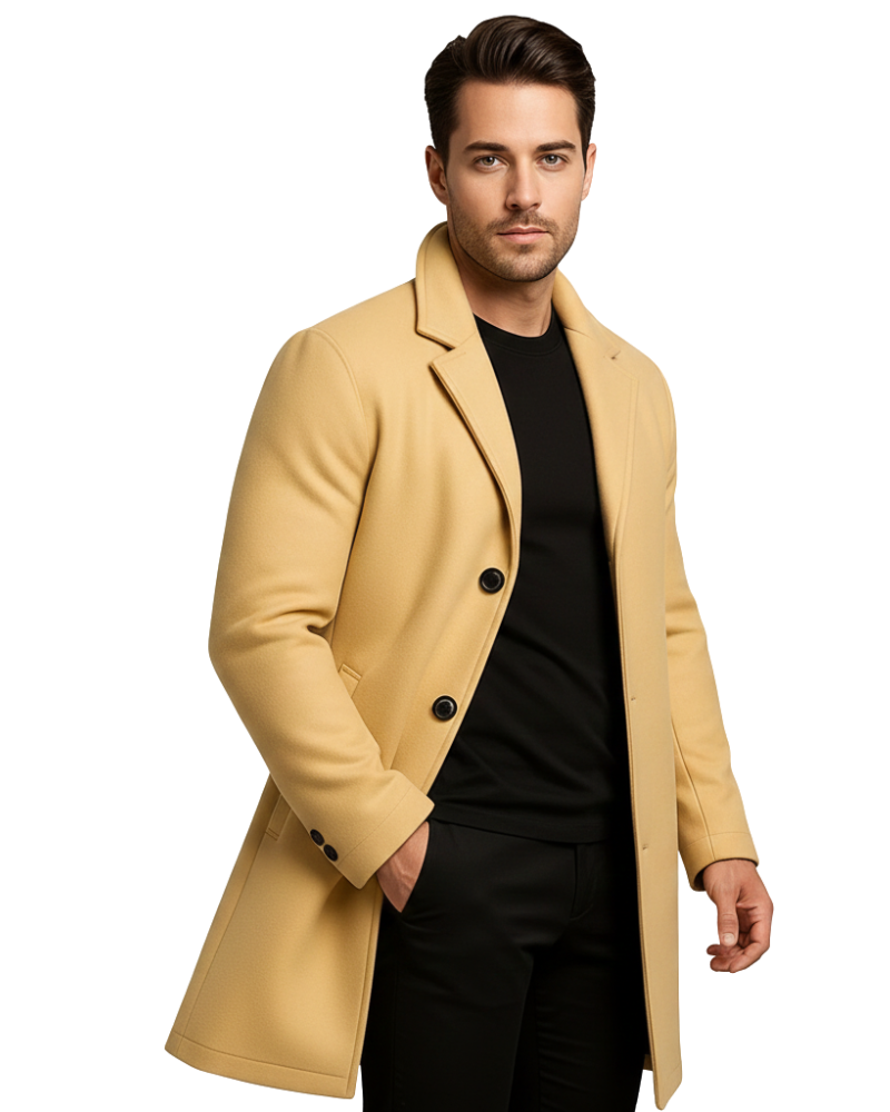 Corvin Manteau d'Hiver Homme – Manteau Long Coupe-Vent avec Boutonnage Classique et Style Élégant