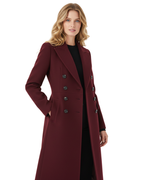 Cappotto lungo da donna Sophia – Cappotto in lana doppiopetto con rever elegante