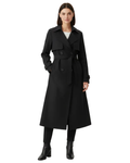 Lauren Women's Trench Coat – Double-Breasted Mid-Length Fitted Coat with Adjustable Belt