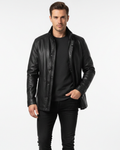 Wyatt Men's Long Leather Coat – Stylish, Comfortable Fit for Autumn and Winter