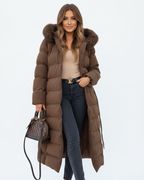 Odette Cappotto Lungo Donna – Piumino Invernale Elegante con Cappuccio e Protezione Idrorepellente