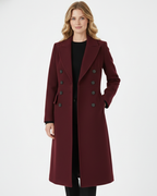 Cappotto lungo da donna Sophia – Cappotto in lana doppiopetto con rever elegante