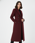 Cappotto lungo da donna Sophia – Cappotto in lana doppiopetto con rever elegante