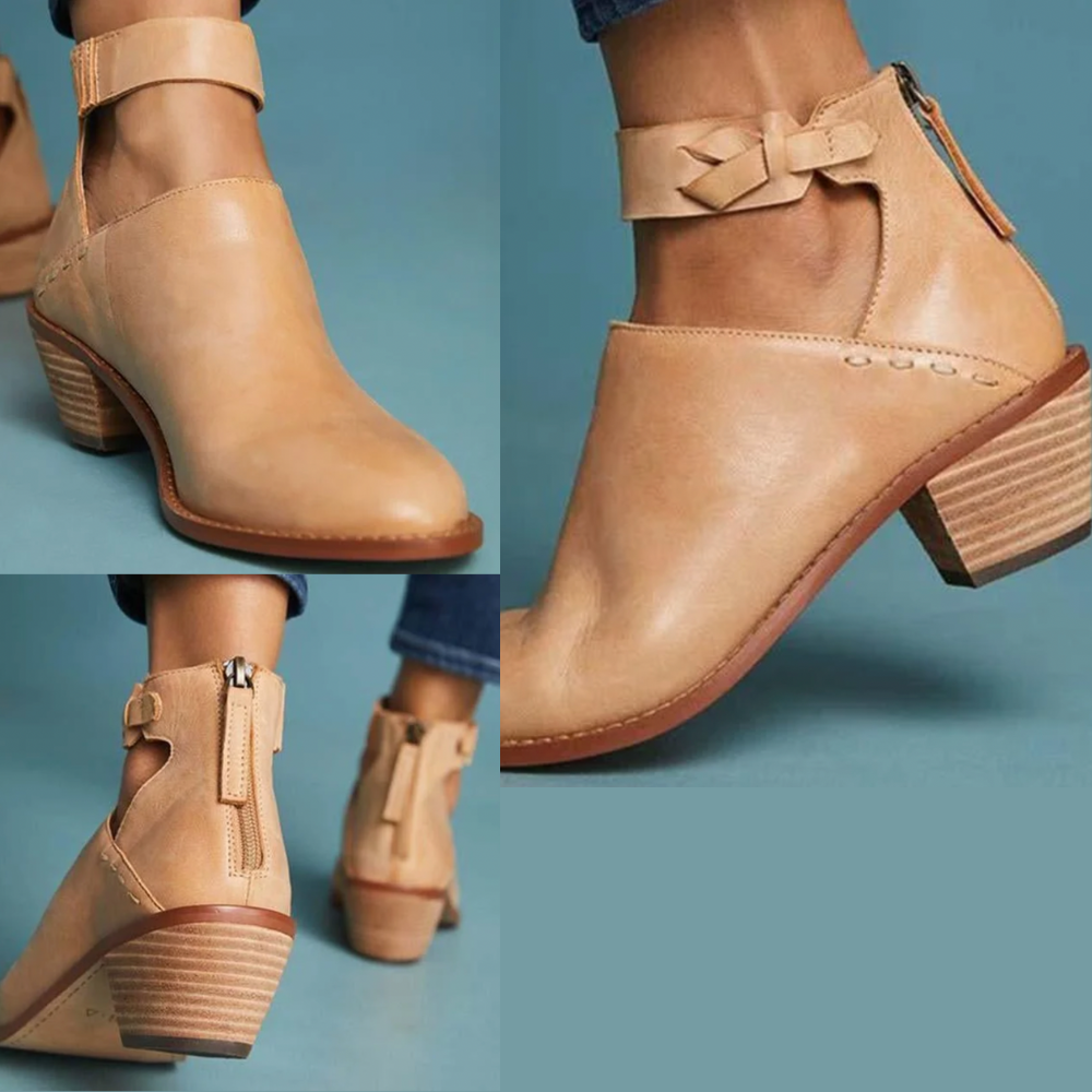 Élise Women's Ankle Boots – Stable Heel Boots with Soft Lining & Timeless Style