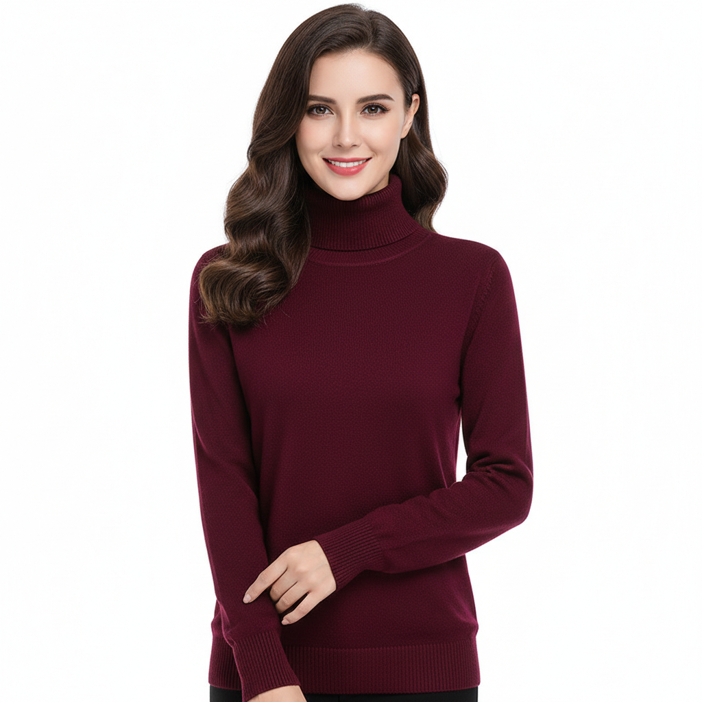 Kimberly Turtleneck Sweater for Women – Soft Cashmere Sweater with a Slim and Elegant Fit