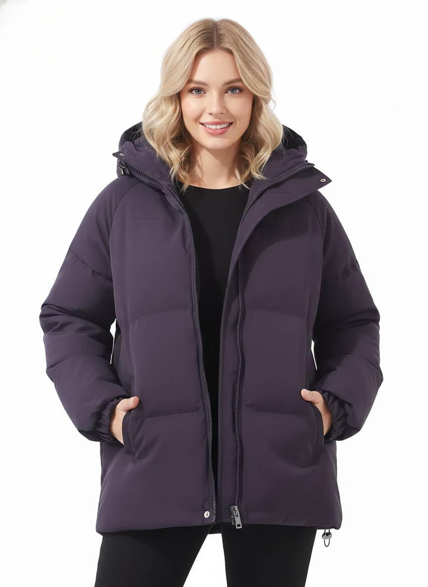 Emily Women's Lightweight Hooded Down Jacket – Elegant Fit & Modern Warmth