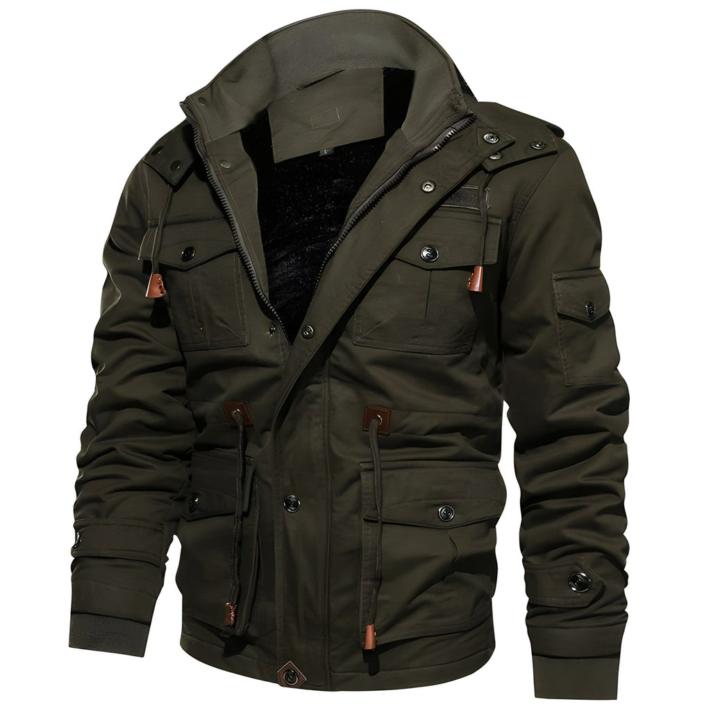 Alaric Men's Military Jacket – Waterproof Parka with Fleece Lining and Adjustable Waist