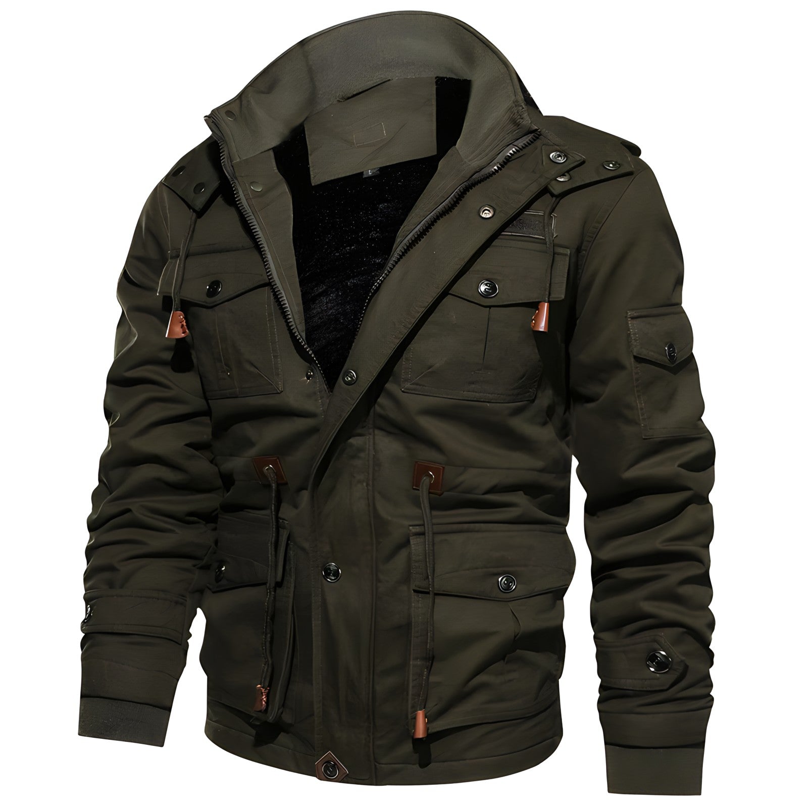 Alaric Veste Militaire Homme – Parka Imperméable avec Doublure Polaire et Taille Ajustable