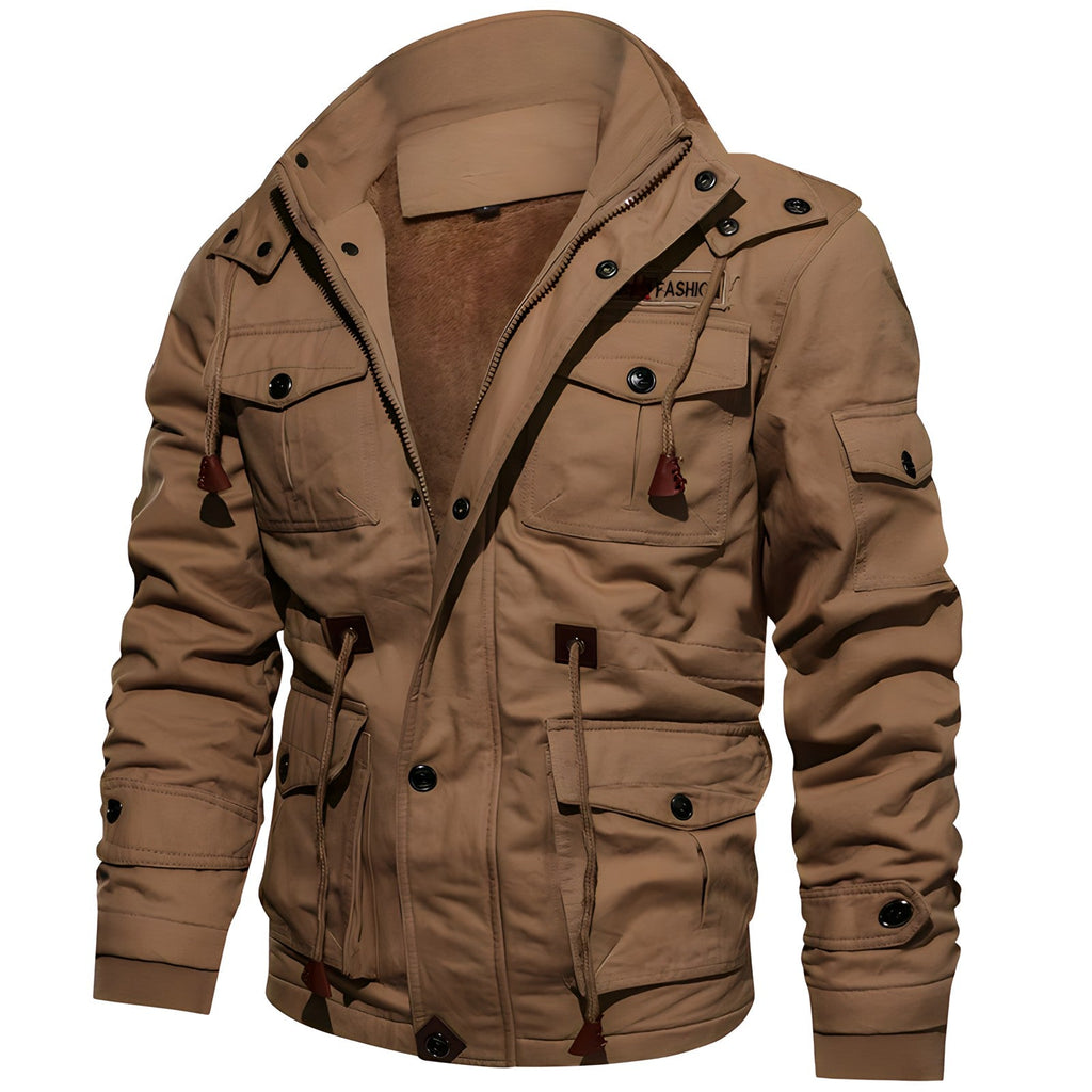 Alaric Men's Military Jacket – Waterproof Parka with Fleece Lining and Adjustable Waist