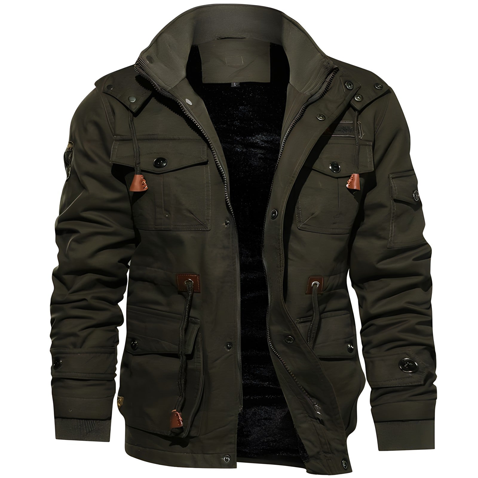 Alaric Veste Militaire Homme – Parka Imperméable avec Doublure Polaire et Taille Ajustable