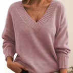Lily Pull Femme en Cachemire – Pull à Col V en 100 % Cachemire Doux et Élégant