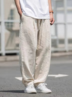 Logan Pantaloni in Lino Uomo – Pantaloni Leggeri a Taglio Ampio con Comfort Traspirante e Stile Casual